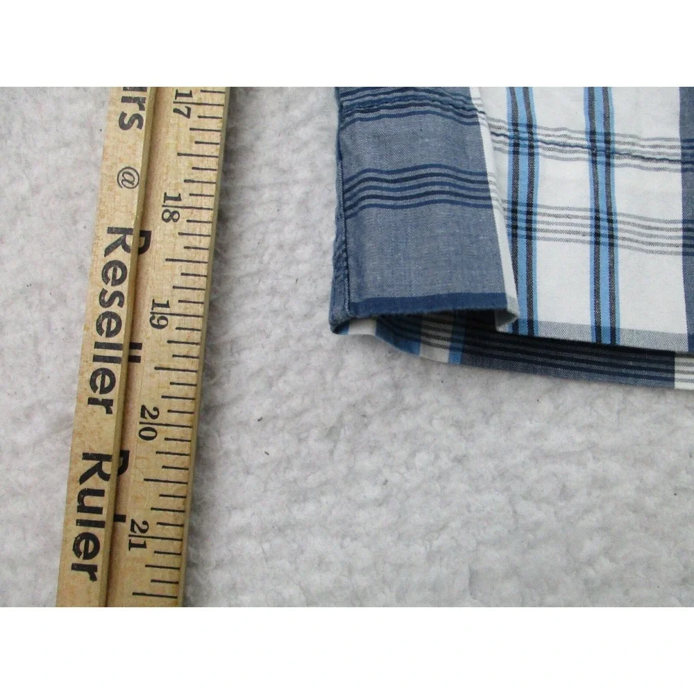 Canterbury Of New Zealand Shorts Mens Size 32 Blue White Plaid Chino Golf Casual